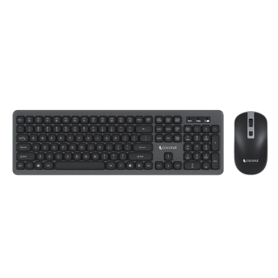 Coconut Wireless Keyboard Mouse Combo Admire - Black