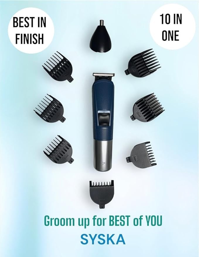 SYSKA HT490K Professional 10-in-1 Grooming Kit for Men|